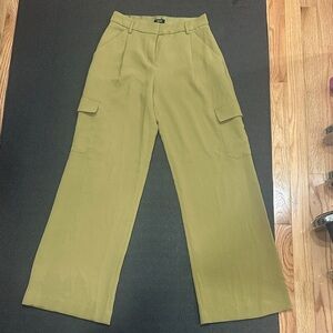 Express Khaki Wide Leg Cargo Pants